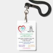 PRAY 1E JONGEREN LIFELINE BADGE (Achterkant met lanyard)