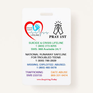 PRAY 1ST YOUTH LIFELINE BADGE