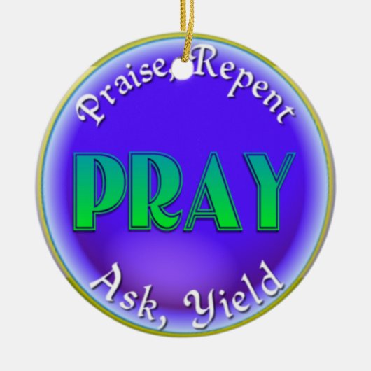 PRAY ACRONYM CHRISTELIJK ORNAMENT CHRISTMAS (Voorkant)