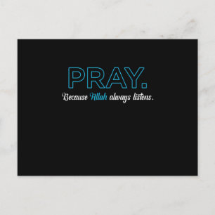 Pray Allah luistert altijd naar de moslimislam Nam Briefkaart