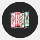 Pray Christmas Santa Coquette Bow Women Girls  Ronde Sticker (Voorkant)