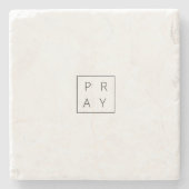 PRAY EN DERDE FLAMELESS KANDAAL STENEN ONDERZETTER (Voorkant)