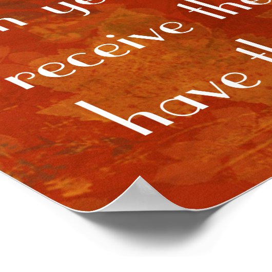 Pray en geloof tweekleurig 11:24 poster (Hoek)