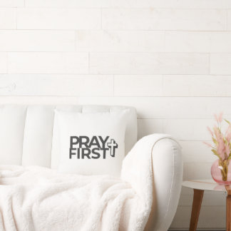 Pray First Faith Quote Kussen voor Thuis & Student