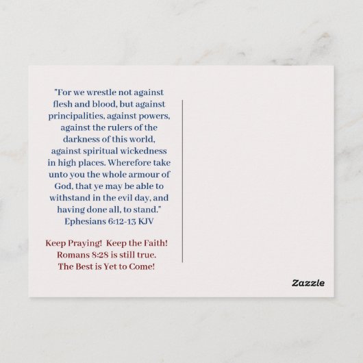 PRAY FOR AMERICA Post Kaart (Achterkant)