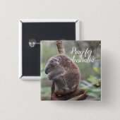 Pray for Australia Vierkante Button 5,1 Cm (Voorkant /achterkant)