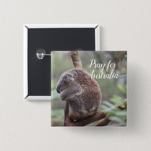 Pray for Australia Vierkante Button 5,1 Cm (Voorkant /achterkant)