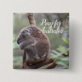 Pray for Australia Vierkante Button 5,1 Cm
