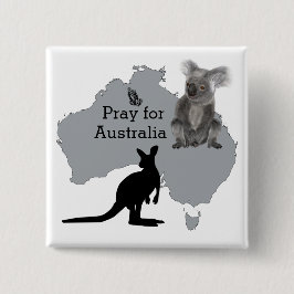 Pray for Australia Vierkante Button 5,1 Cm