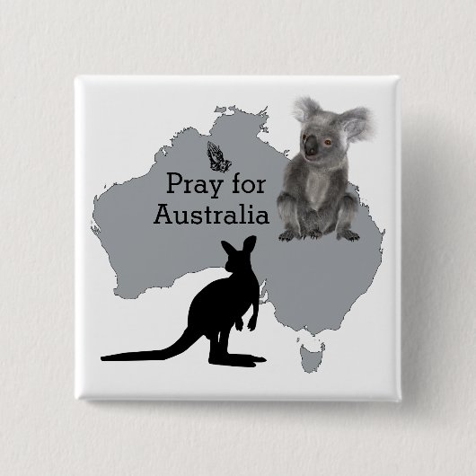 Pray for Australia Vierkante Button 5,1 Cm (Voorkant)