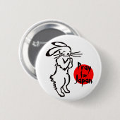 Pray for Japan(1 rabbit) Ronde Button 5,7 Cm (Voorkant /achterkant)