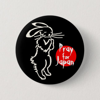 Pray for Japan(1 rabbit) Ronde Button 5,7 Cm