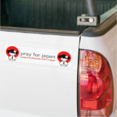 Pray for Japan Kokeshi Doll Bumpersticker (Op Truck)
