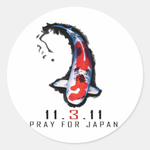 Pray for Japan Ronde Sticker