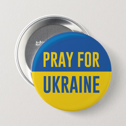 Pray For Oekraïne Ronde Button 7,6 Cm (Voorkant /achterkant)
