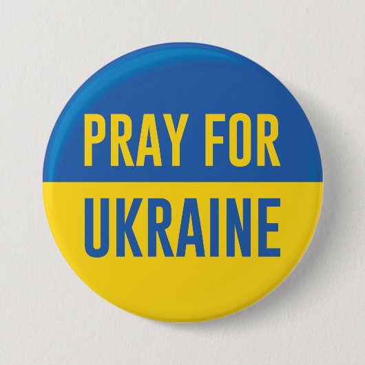 Pray For Oekraïne Ronde Button 7,6 Cm (Voorkant)