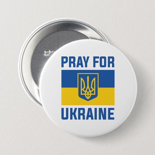 Pray For Oekraïne Ronde Button 7,6 Cm (Voorkant /achterkant)