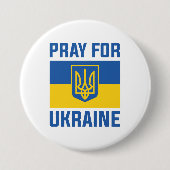 Pray For Oekraïne Ronde Button 7,6 Cm (Voorkant)