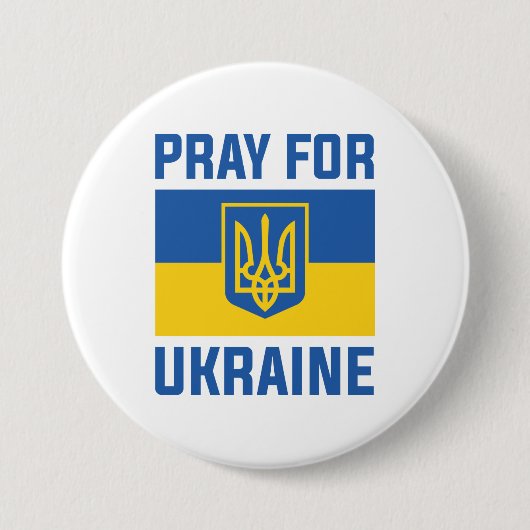 Pray For Oekraïne Ronde Button 7,6 Cm (Voorkant)