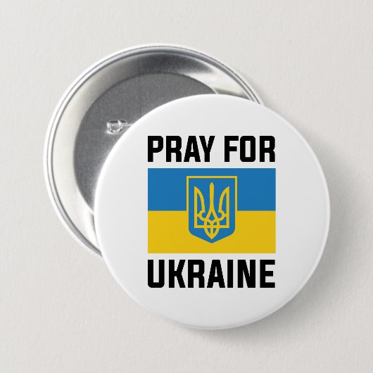 Pray For Oekraïne Ronde Button 7,6 Cm (Voorkant /achterkant)