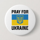 Pray For Oekraïne Ronde Button 7,6 Cm (Voorkant)
