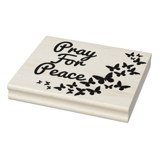 Pray for Peace Butterflies Rubber Stamp Rubberstempel (Stempel)