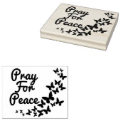 Pray for Peace Butterflies Rubber Stamp Rubberstempel (Gestempeld)