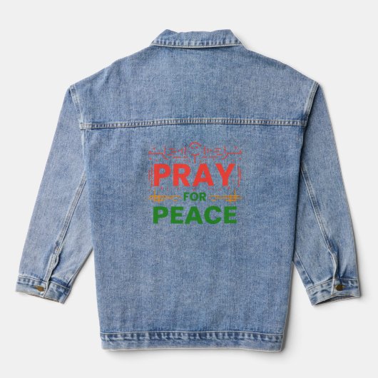 Pray for Peace Denim Jacket (Achterkant)