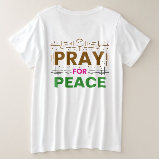 Pray for Peace Grote Maat T-shirt (Design achterkant)