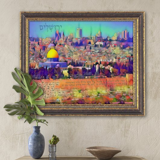 Pray for Peace of Jerusalem Mixed Media Art Print