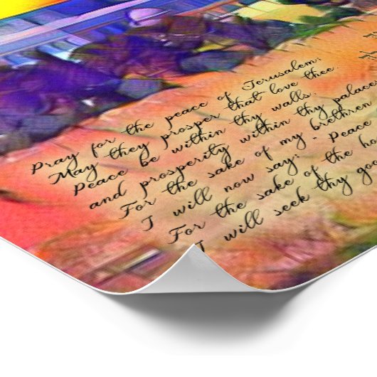 Pray for Peace of Jerusalem Mixed Media Art Print (Hoek)