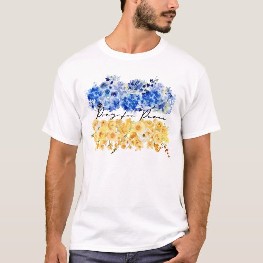 Pray for Peace & Peace in Ukraine & Watercolours. T-shirt (Voorkant)