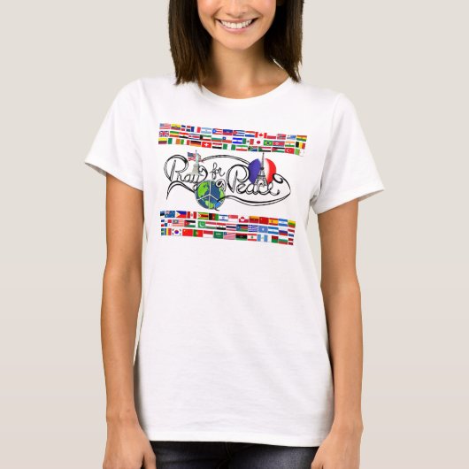 Pray For Peace Pink Camouflage Woman's T-shirt (Voorkant)