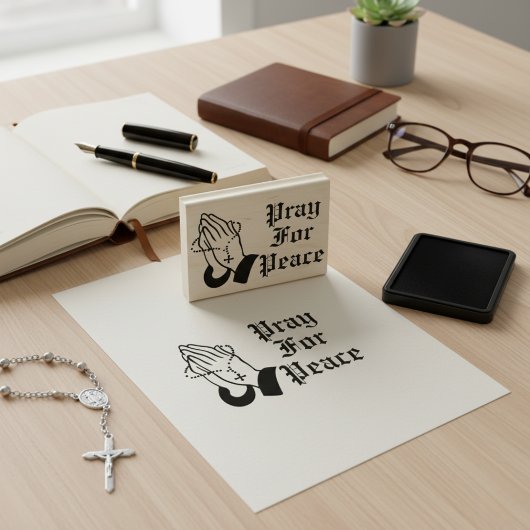 Pray for Peace Prader Hands Rubber Stamp Rubberstempel