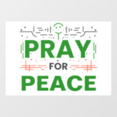 Pray for Peace Raamsticker (Vel)