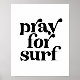 Pray for Surf  Retro Font Poster