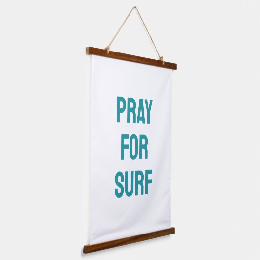 Pray for Surf Turquoise Ocean Beach Coastal Theme Hangend Wandkleed (Gebogen)