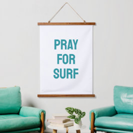 Pray for Surf Turquoise Ocean Beach Coastal Theme Hangend Wandkleed