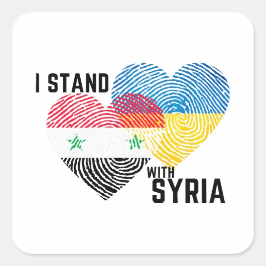 Pray for Syria Vierkante Sticker (Voorkant)