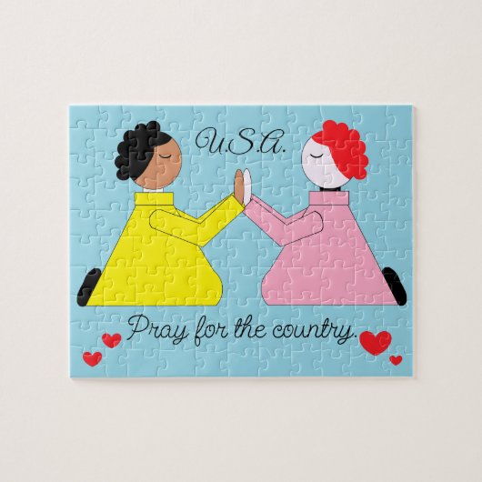 Pray for the Country & Hearts:  Light Blue Legpuzzel (Horizontaal)