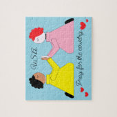 Pray for the Country & Hearts:  Light Blue Legpuzzel (Verticaal)