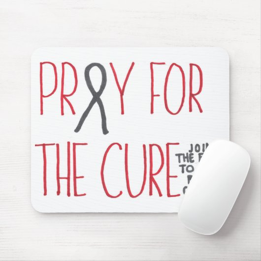 Pray for the Cure Brain Cancer Awareness Mousepad Muismat (Met muis)