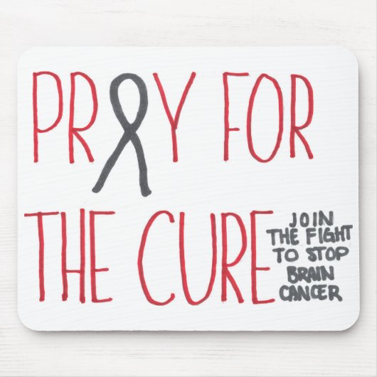 Pray for the Cure Brain Cancer Awareness Mousepad Muismat (Voorkant)