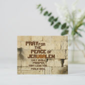 Pray for the Peace of Jerusalem, Psalm 122:6 Briefkaart (Staand voorkant)