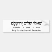 Pray for the Peace of Jeruzalem Bumpersticker (Voorkant)