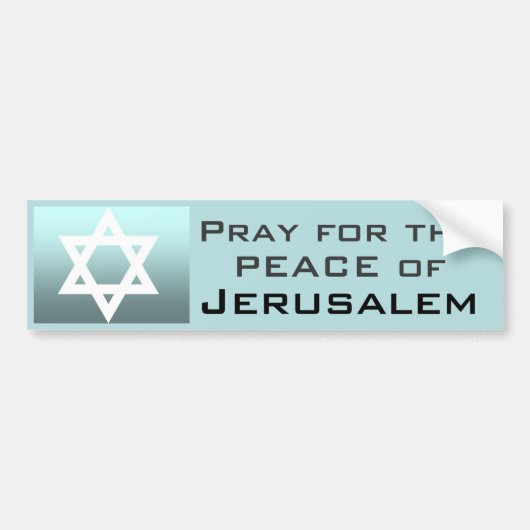 Pray for the Peace of Jeruzalem Bumpersticker (Voorkant)