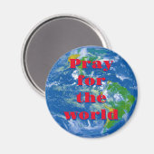 Pray for the World Earth Wereldbol Magnet (Voorkant / Achterkant)