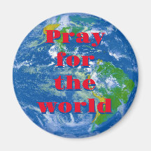 Pray for the World Earth Wereldbol Magnet
