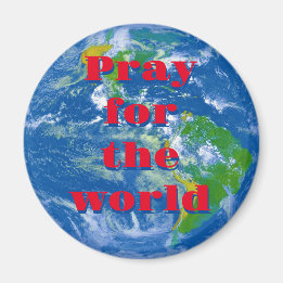 Pray for the World Earth Wereldbol Magnet