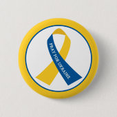 Pray for Ukraine Blue Yellow Ribbon Ronde Button 5,7 Cm (Voorkant)